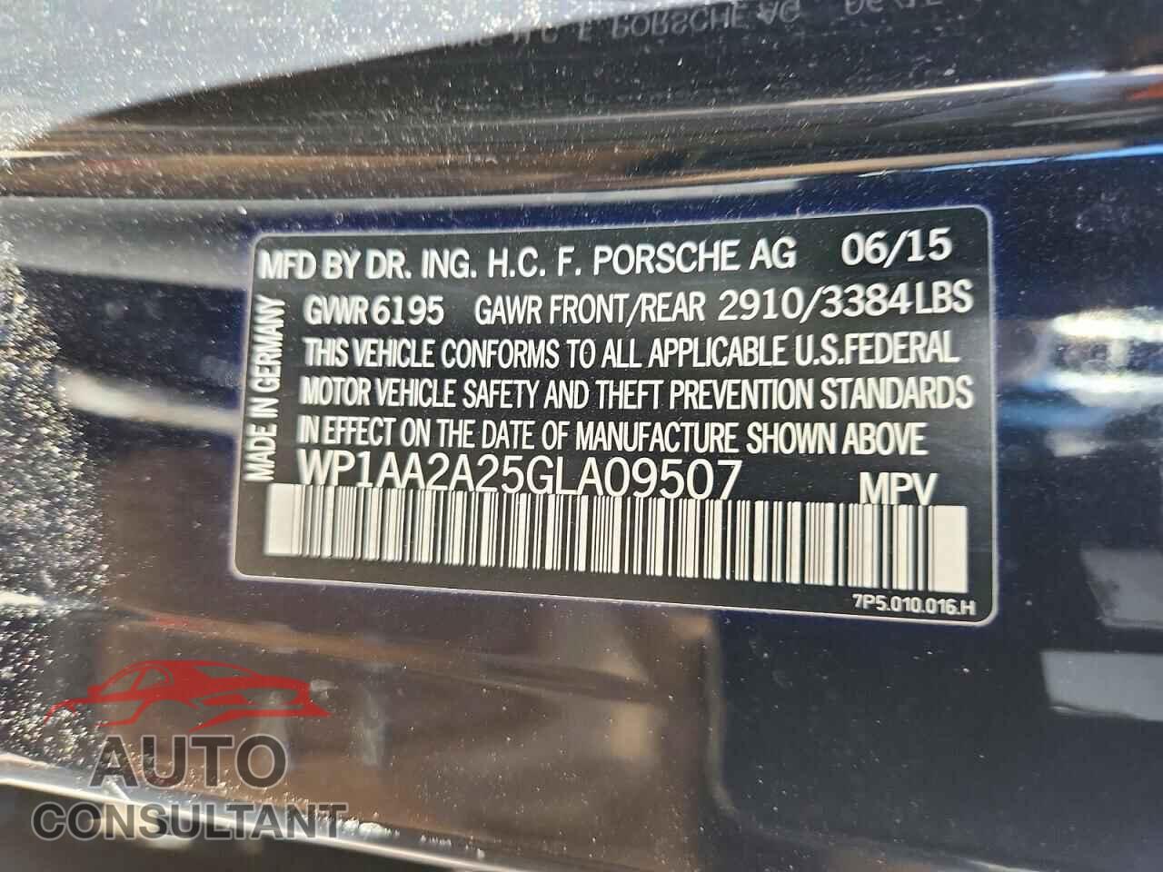 PORSCHE CAYENNE 2016 - WP1AA2A25GLA09507