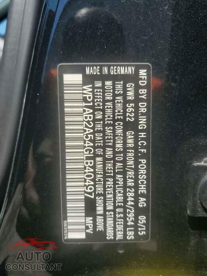 PORSCHE MACAN 2016 - WP1AB2A54GLB40497