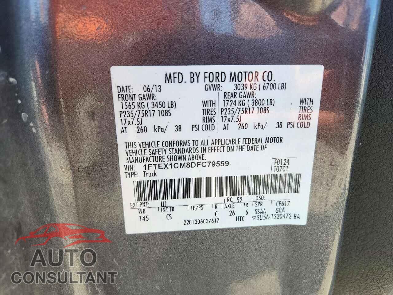 FORD F150 2013 - 1FTEX1CM8DFC79559