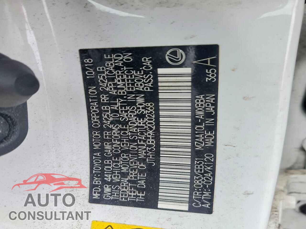 LEXUS UX 200 2019 - JTHY3JBH9K2002368