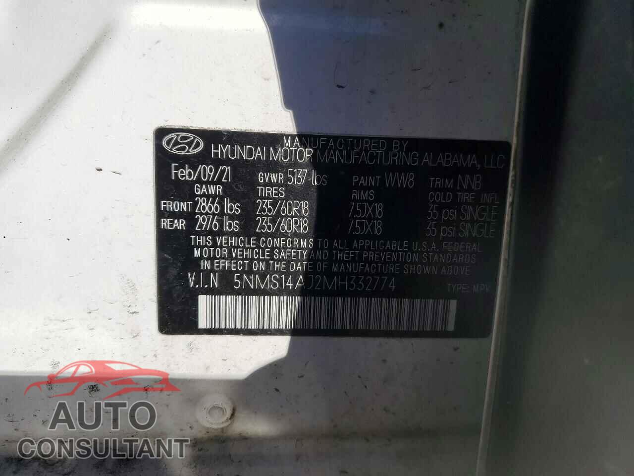 HYUNDAI SANTA FE 2021 - 5NMS14AJ2MH332774