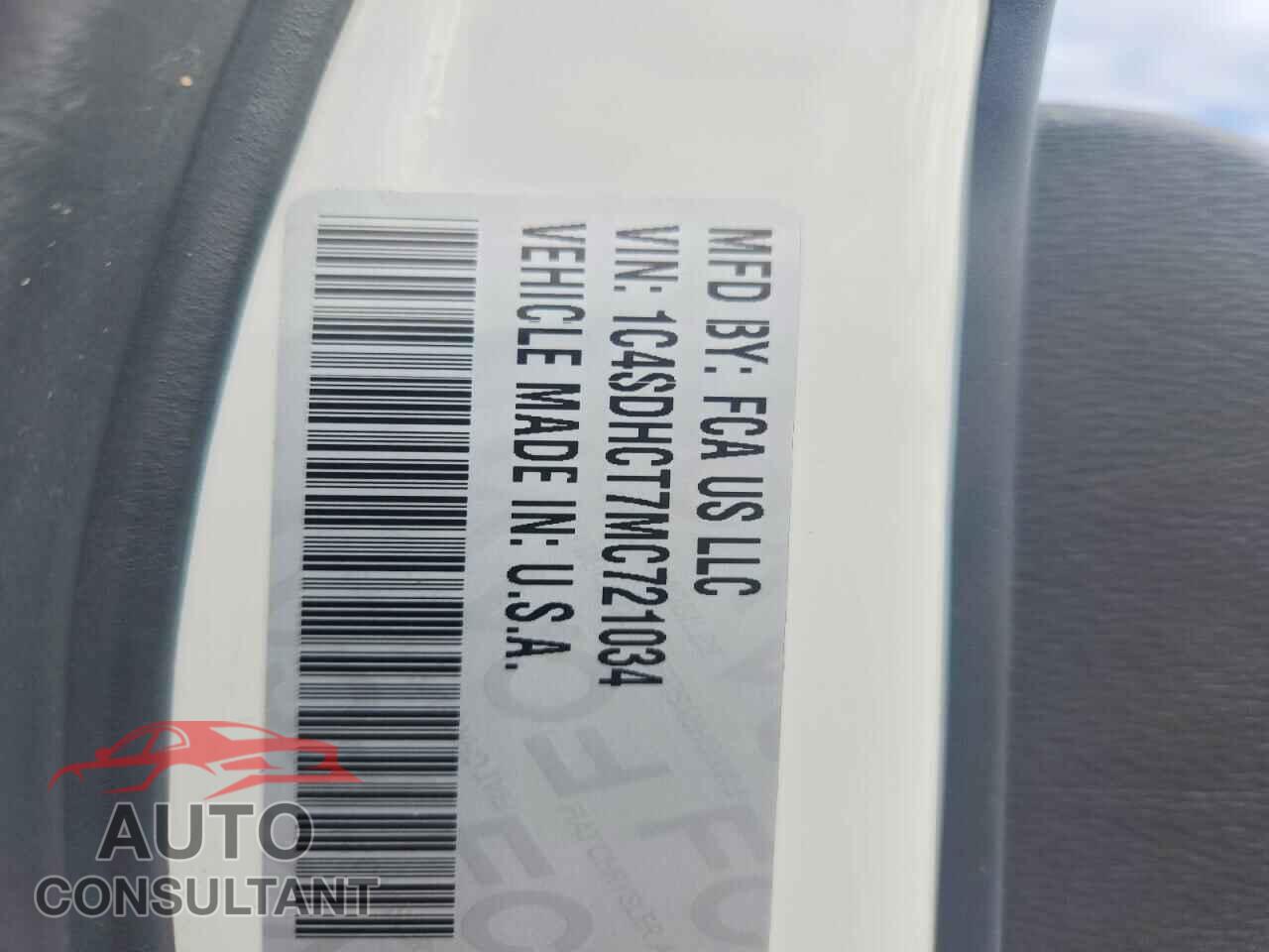 DODGE DURANGO 2021 - 1C4SDHCT7MC721034