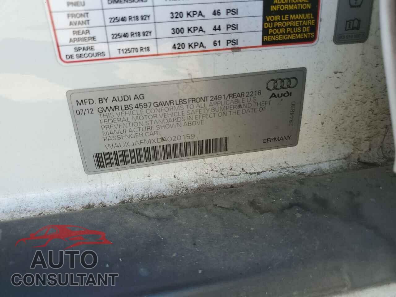AUDI A3 2013 - WAUKJAFMXDA020159