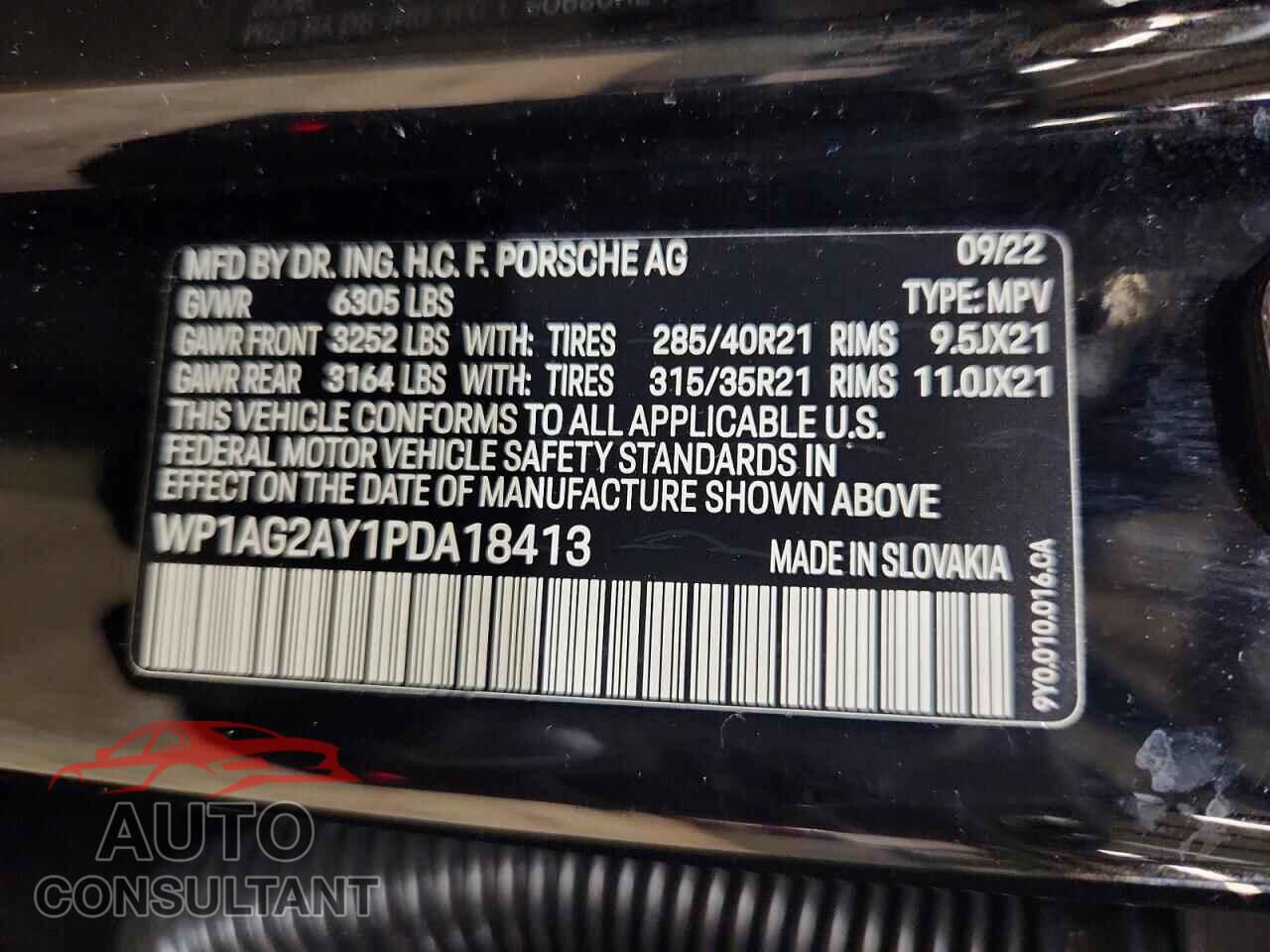 PORSCHE CAYENNE 2023 - WP1AG2AY1PDA18413