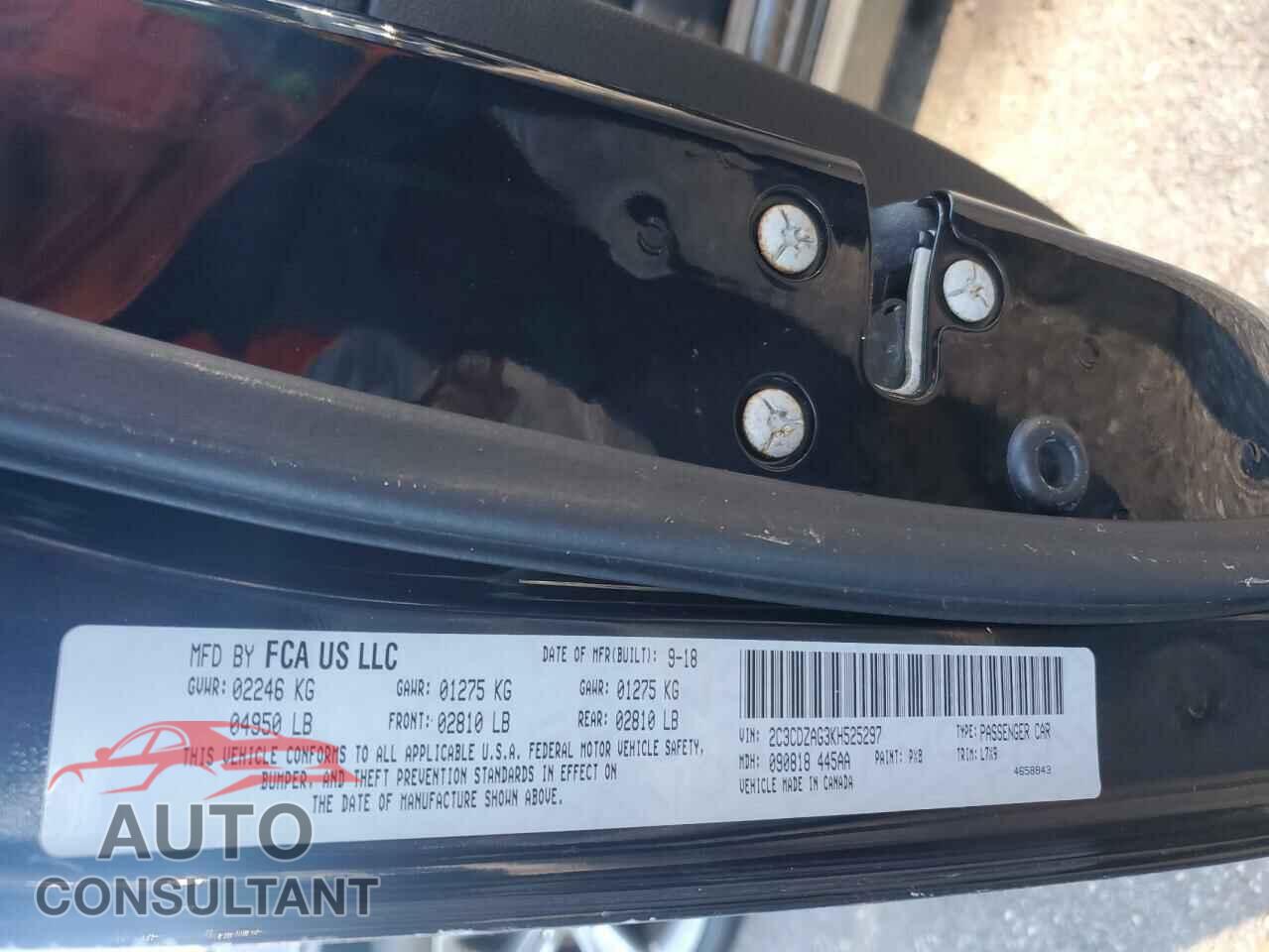 DODGE CHALLENGER 2019 - 2C3CDZAG3KH525297