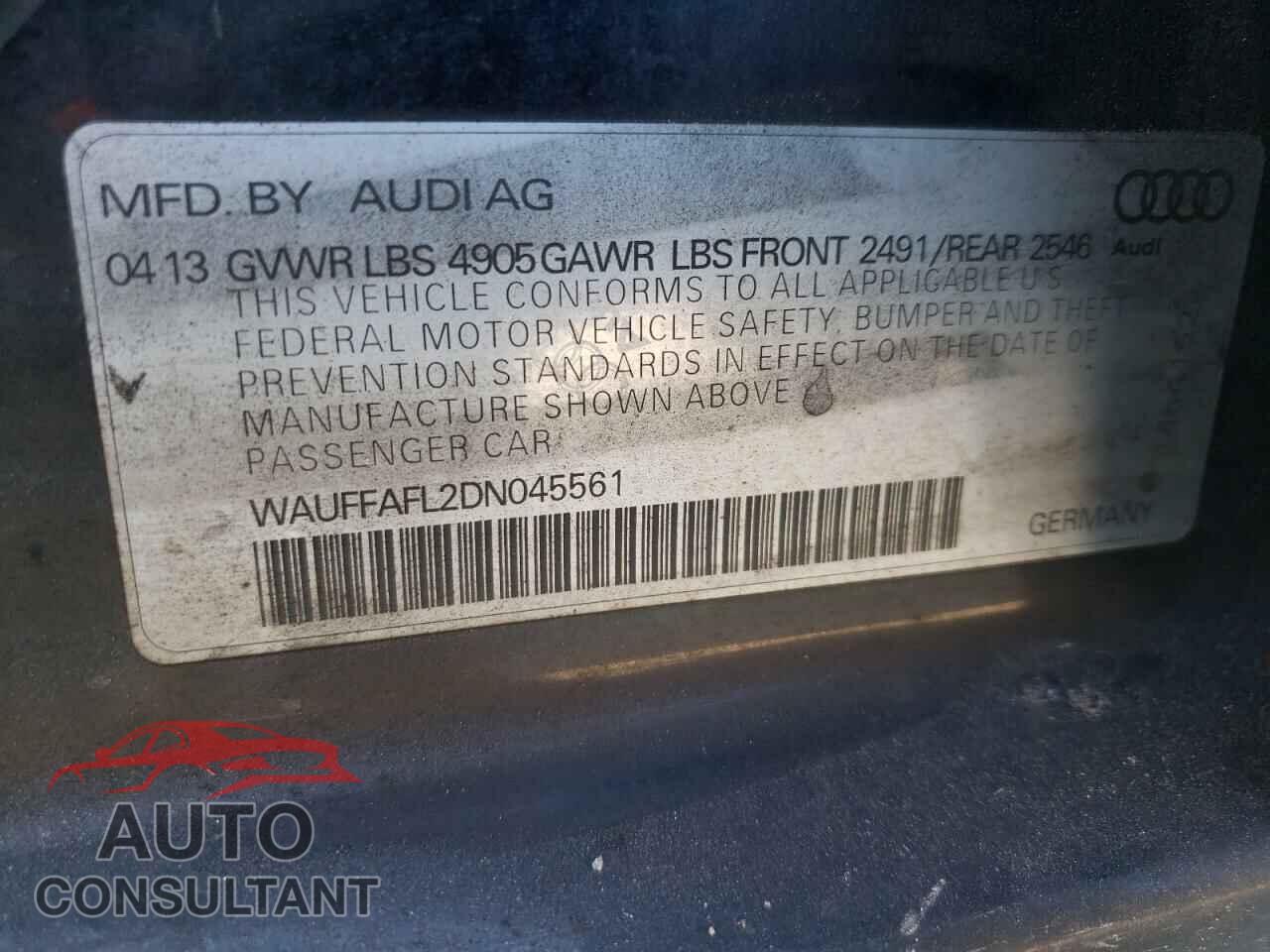 AUDI A4 2013 - WAUFFAFL2DN045561