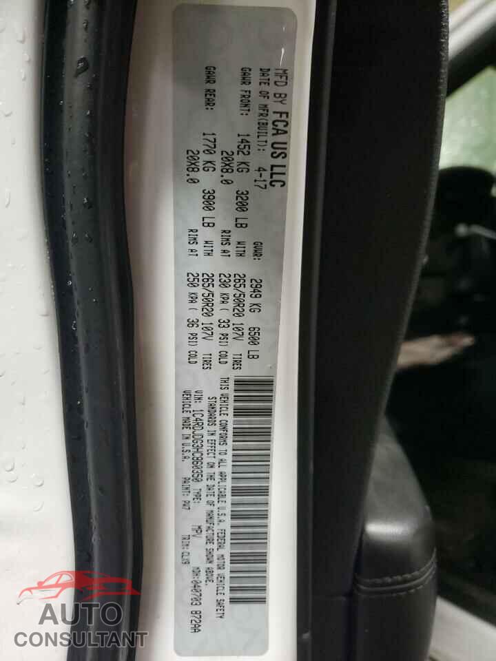 DODGE DURANGO 2017 - 1C4RDJDG3HC860350