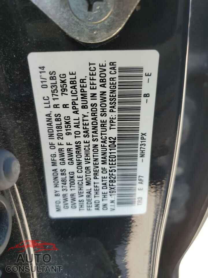 HONDA CIVIC 2014 - 19XFB2F51EE011042