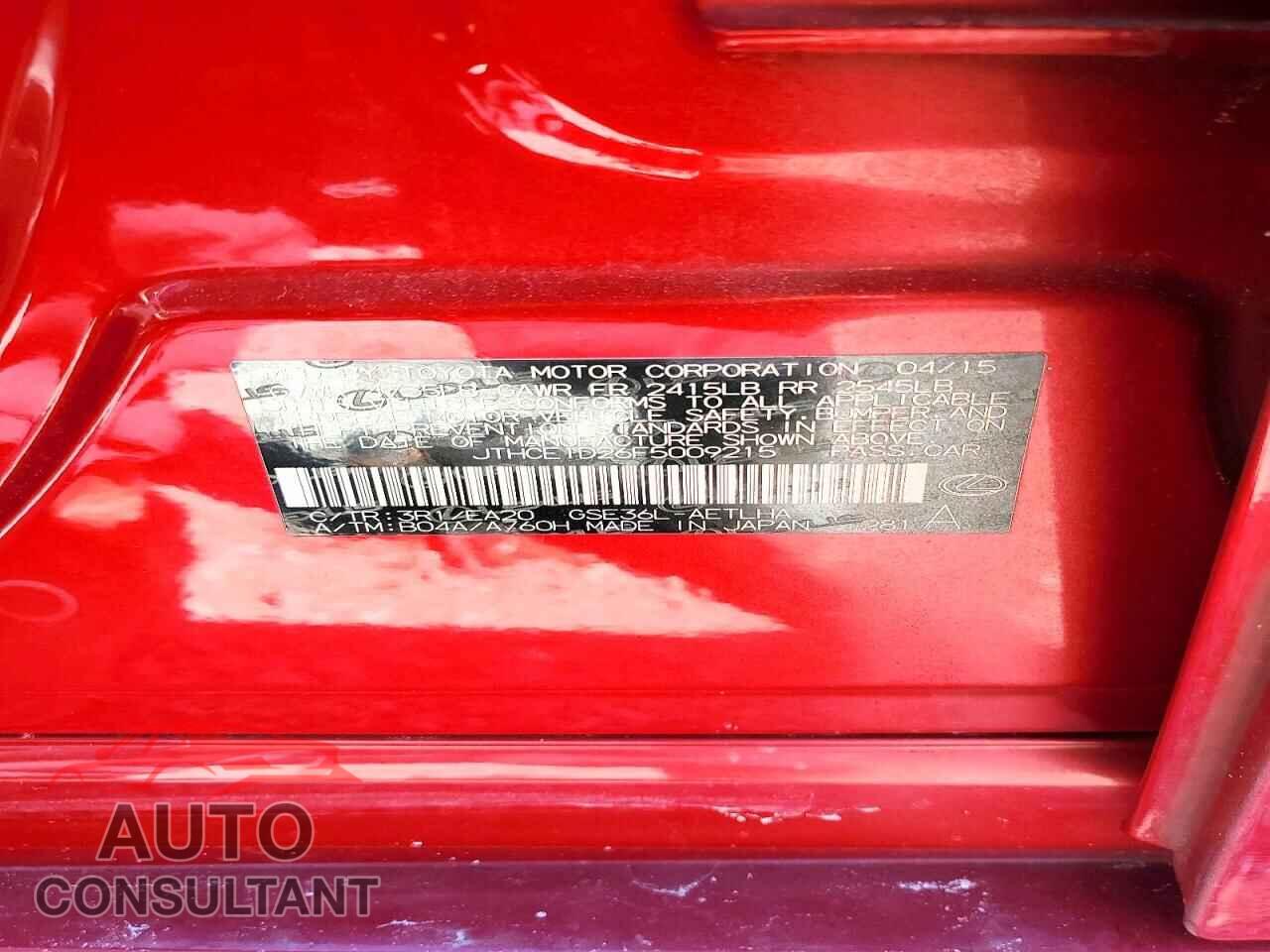 LEXUS IS 2015 - JTHCE1D26F5009215