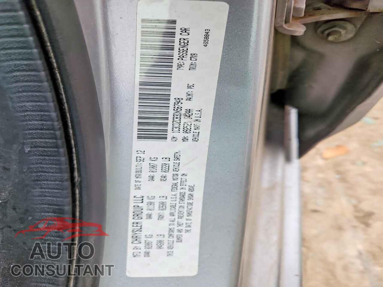 DODGE AVENGER 2013 - 1C3CDZCB3DN567948