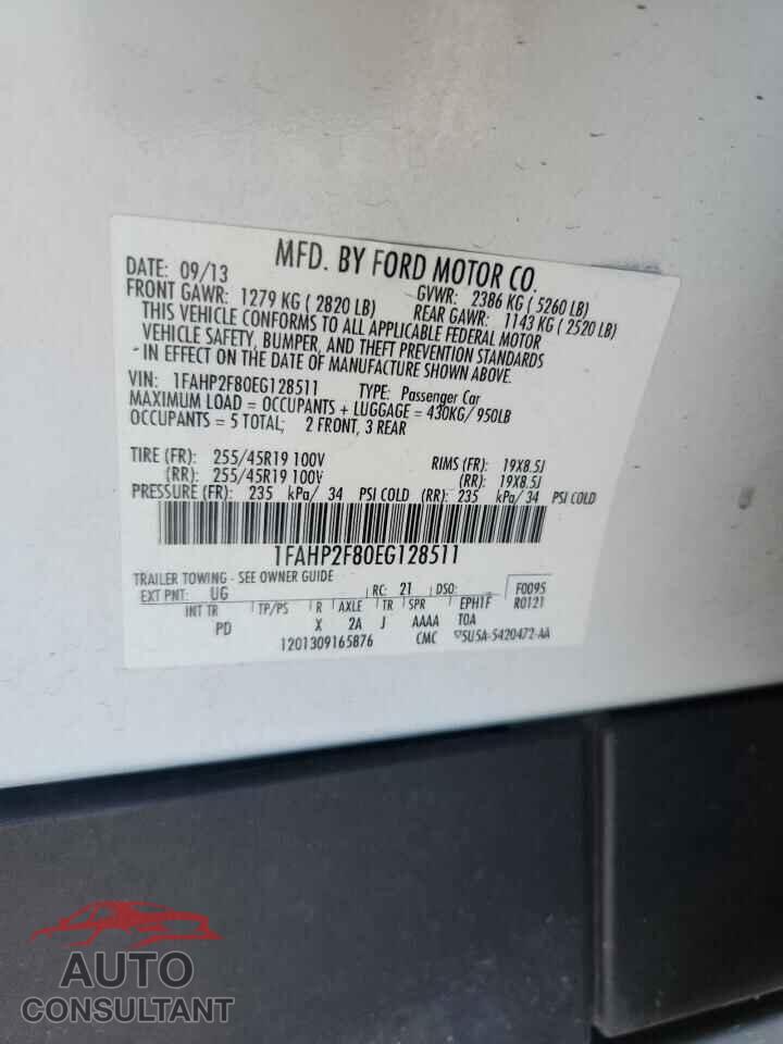 FORD TAURUS 2014 - 1FAHP2F80EG128511