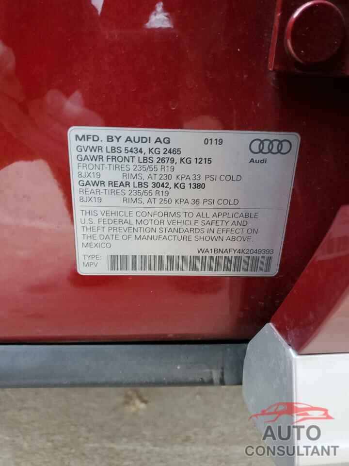 AUDI Q5 2019 - WA1BNAFY4K2049393