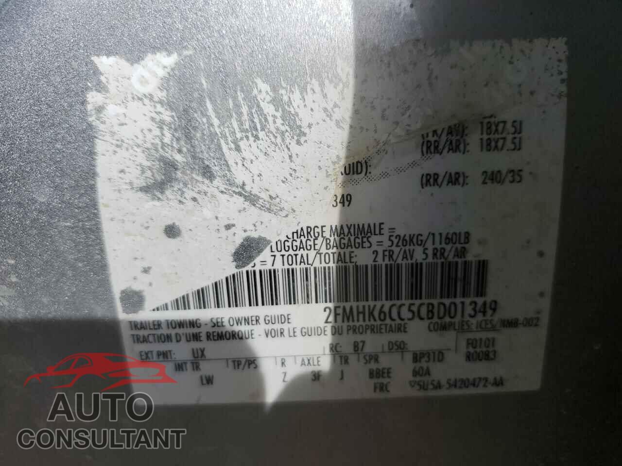 FORD FLEX 2012 - 2FMHK6CC5CBD01349