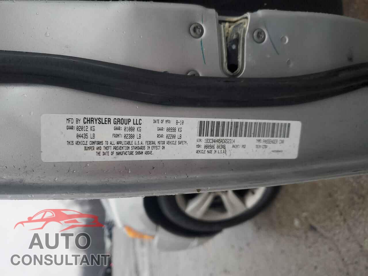 DODGE CALIBER 2010 - 1B3CB4HA5AD652314