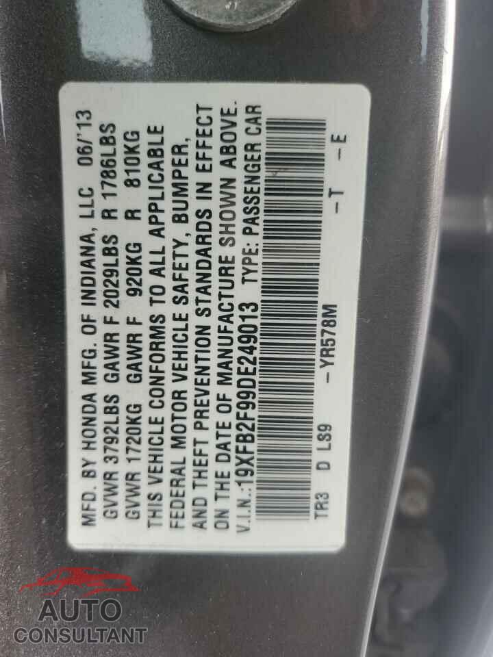 HONDA CIVIC 2013 - 19XFB2F99DE249013