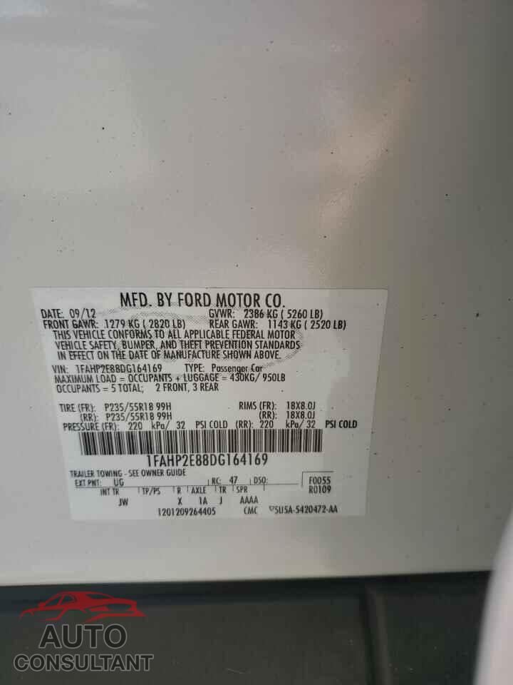 FORD TAURUS 2013 - 1FAHP2E88DG164169