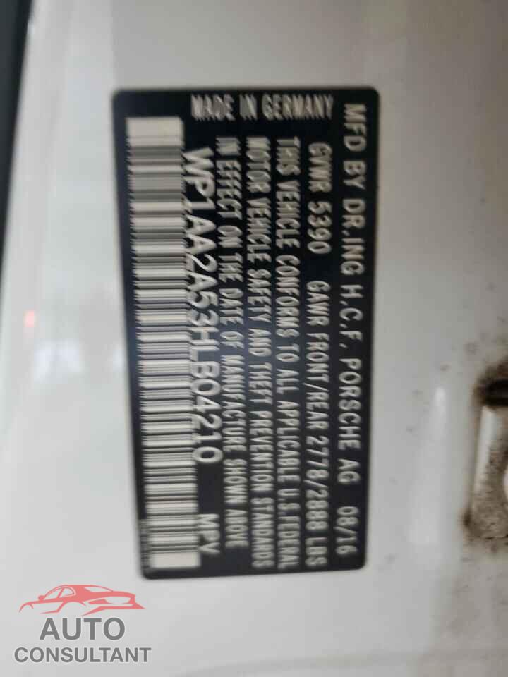 PORSCHE MACAN 2017 - WP1AA2A53HLB04210