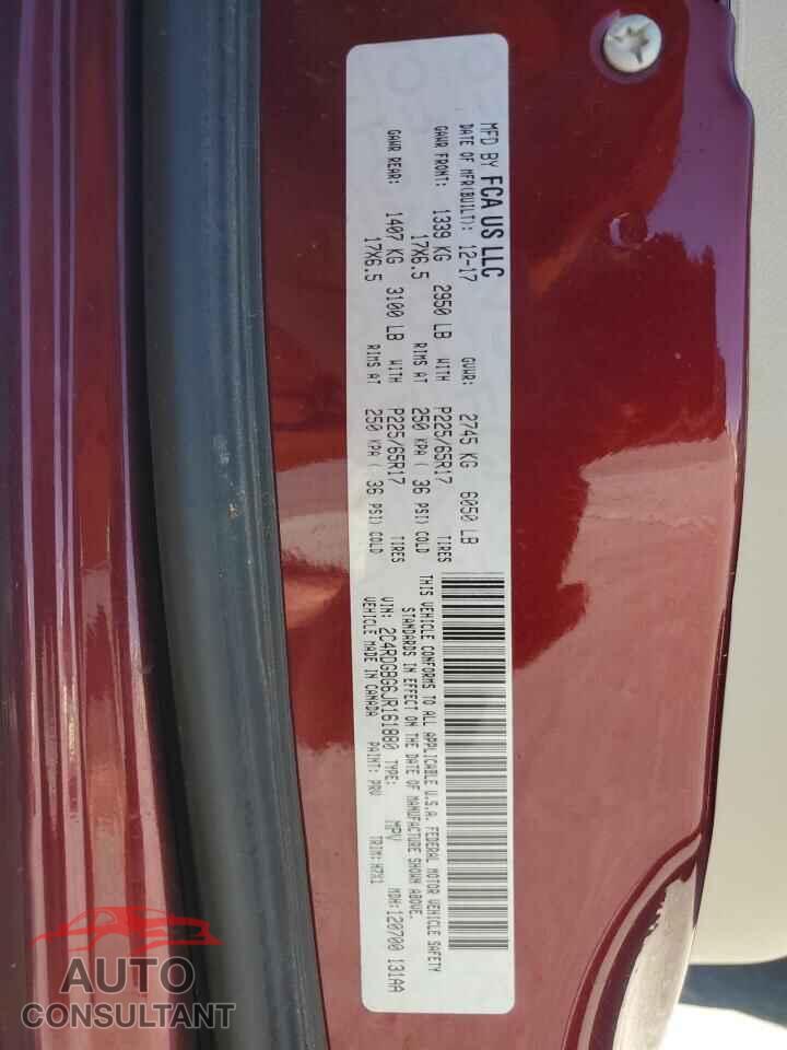 DODGE CARAVAN 2018 - 2C4RDGBG6JR161880