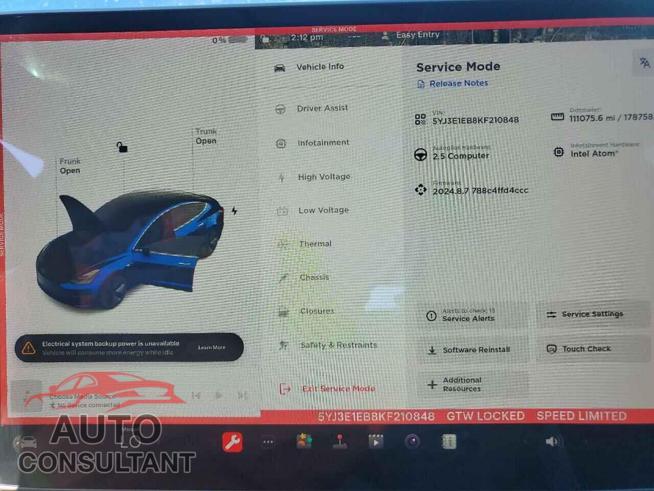 TESLA MODEL 3 2019 - 5YJ3E1EB8KF210848