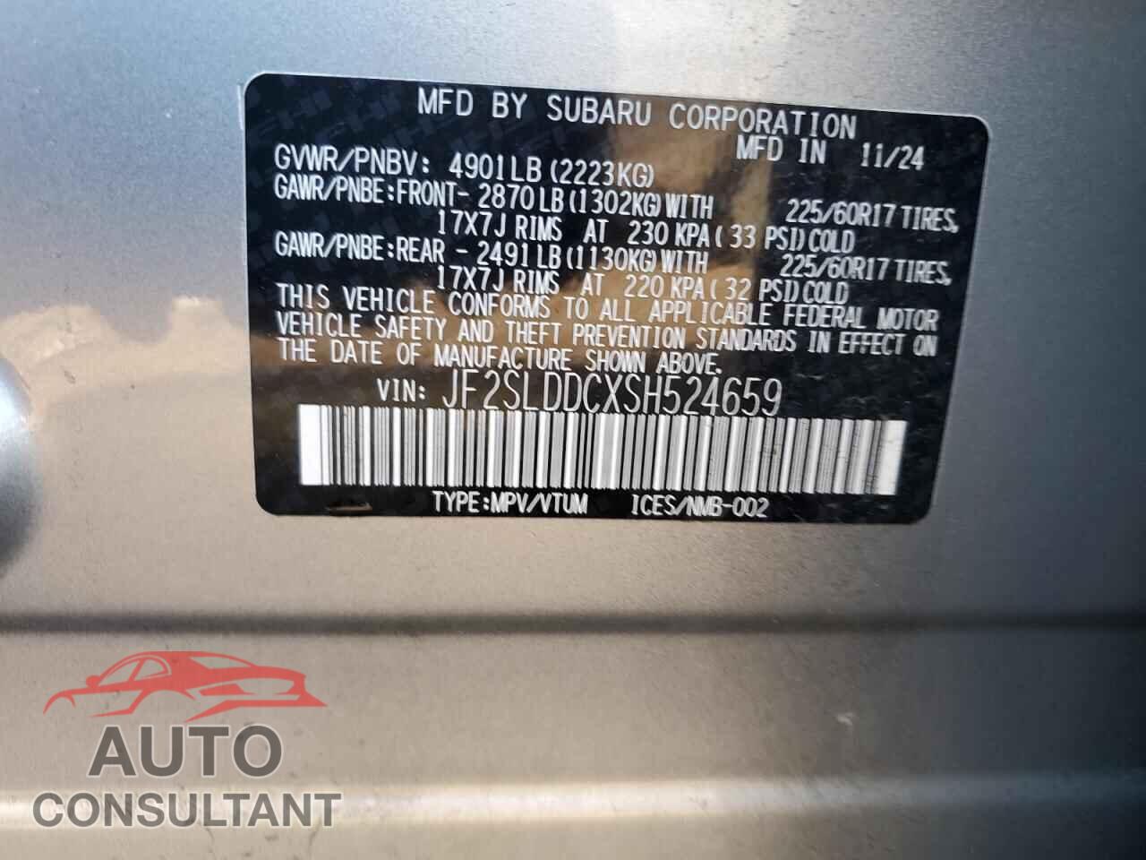 SUBARU FORESTER 2025 - JF2SLDDCXSH524659