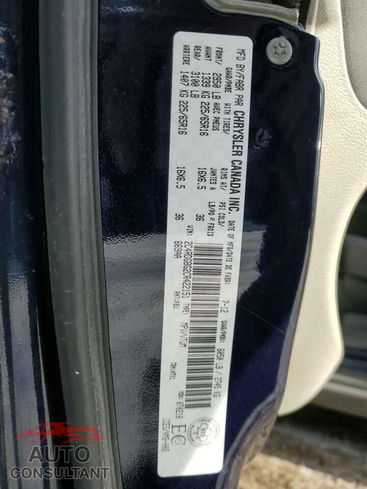 DODGE CARAVAN 2012 - 2C4RDGBG2CR422151