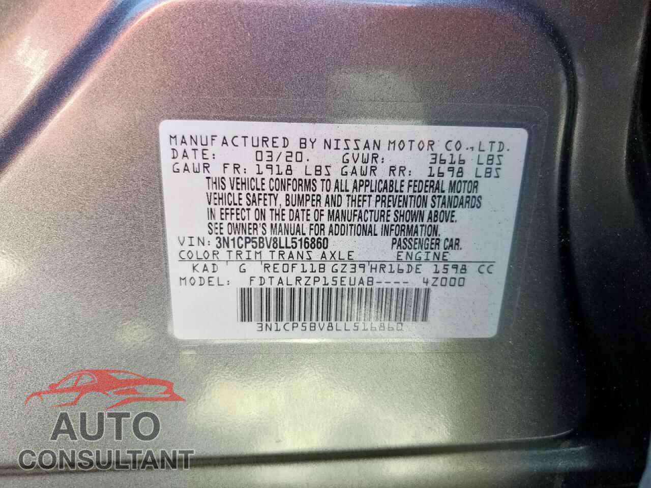 NISSAN KICKS 2020 - 3N1CP5BV8LL516860