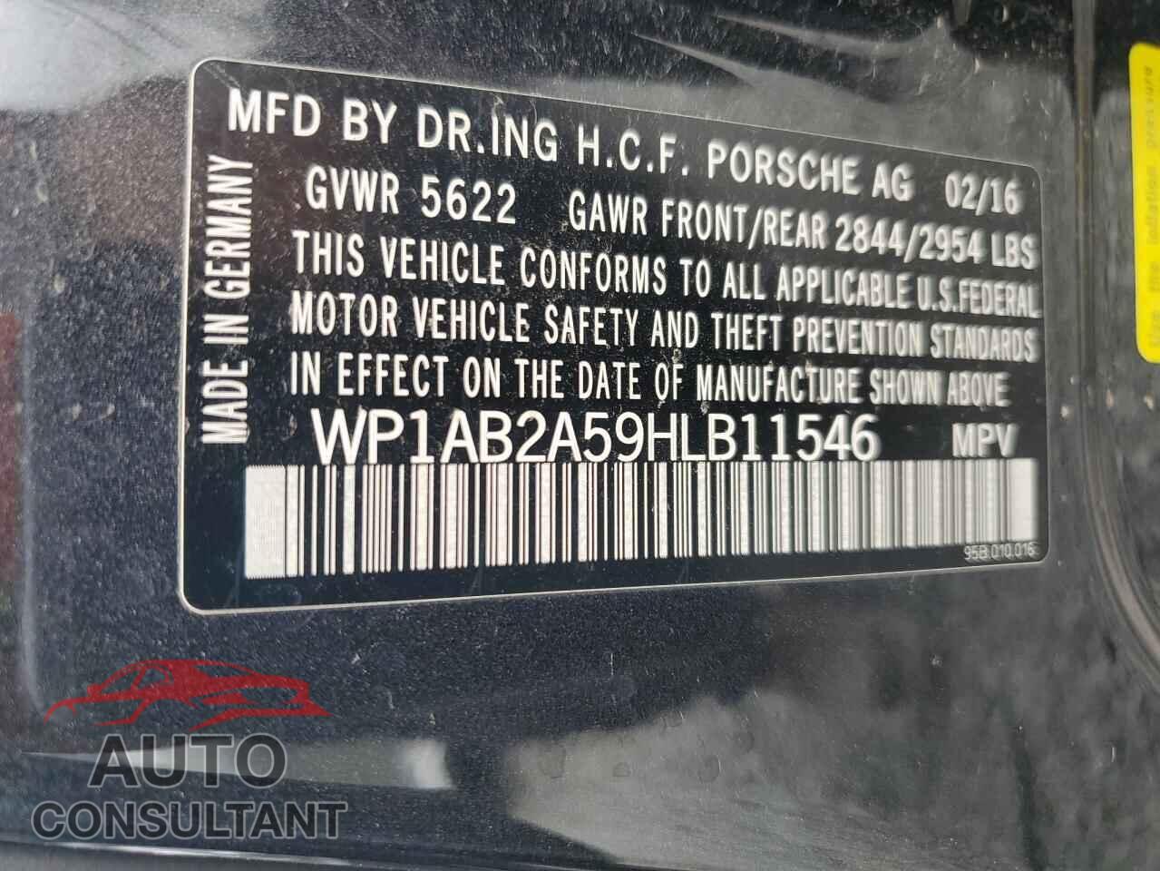 PORSCHE MACAN 2017 - WP1AB2A59HLB11546