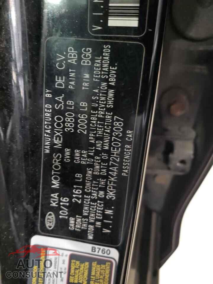 KIA FORTE 2017 - 3KPFK4A72HE073087