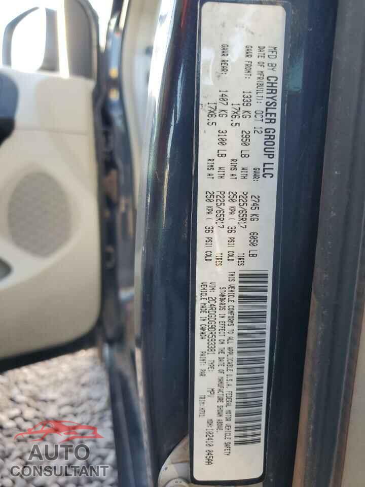 DODGE CARAVAN 2013 - 2C4RDGDG9DR593381