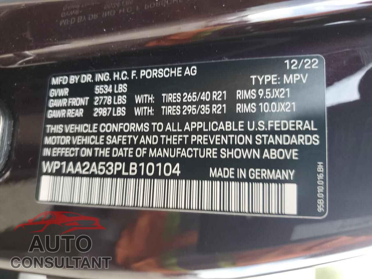 PORSCHE MACAN BASE 2023 - WP1AA2A53PLB10104