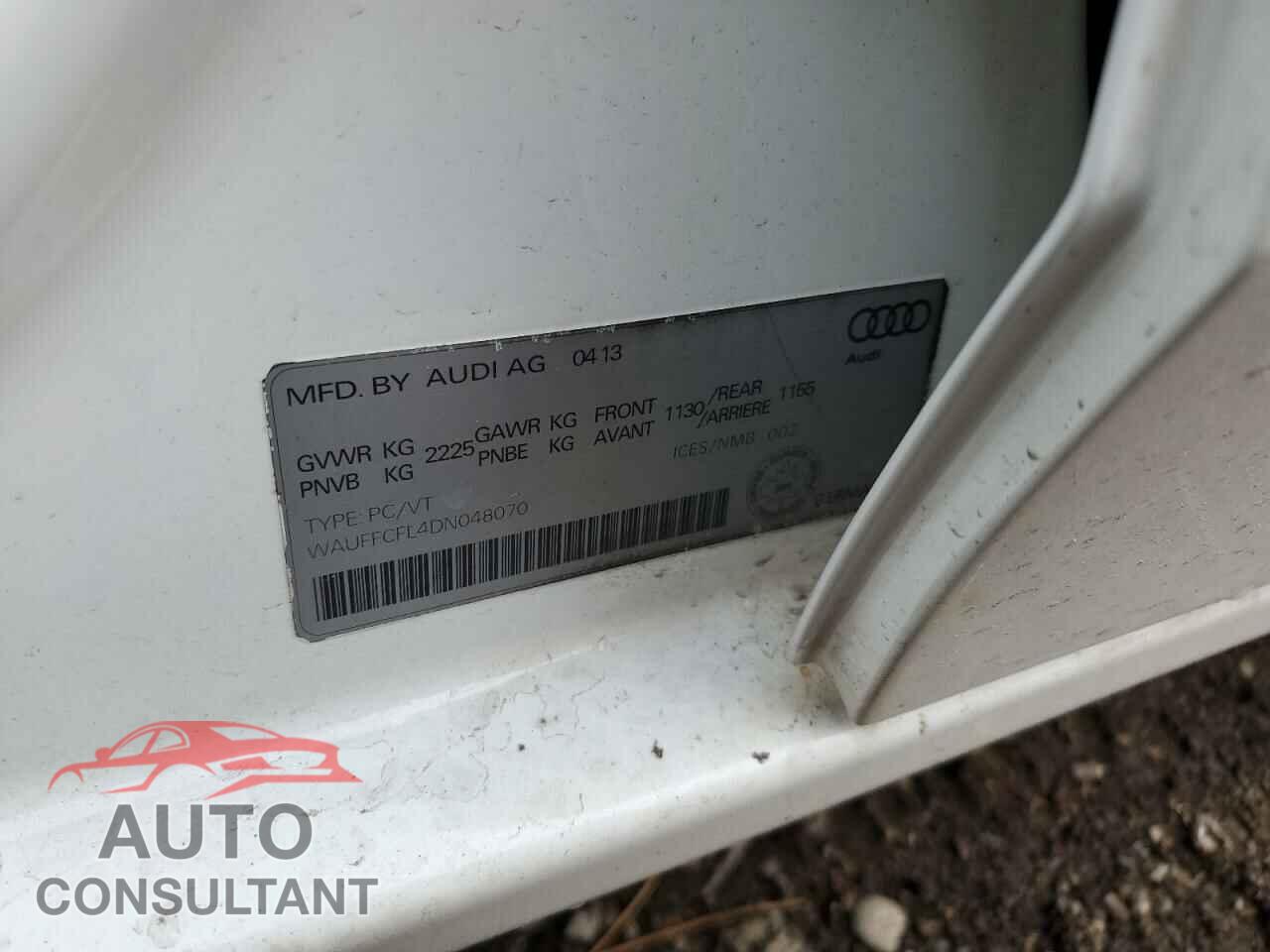 AUDI A4 2013 - WAUFFCFL4DN048070
