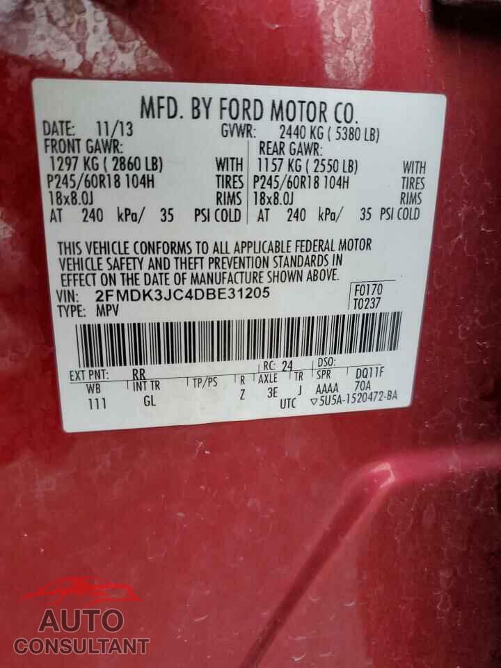FORD EDGE 2013 - 2FMDK3JC4DBE31205