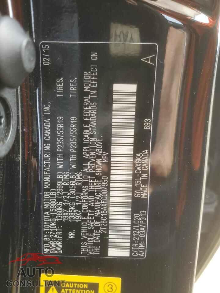 LEXUS RX450 2015 - 2T2BC1BAXFC007950