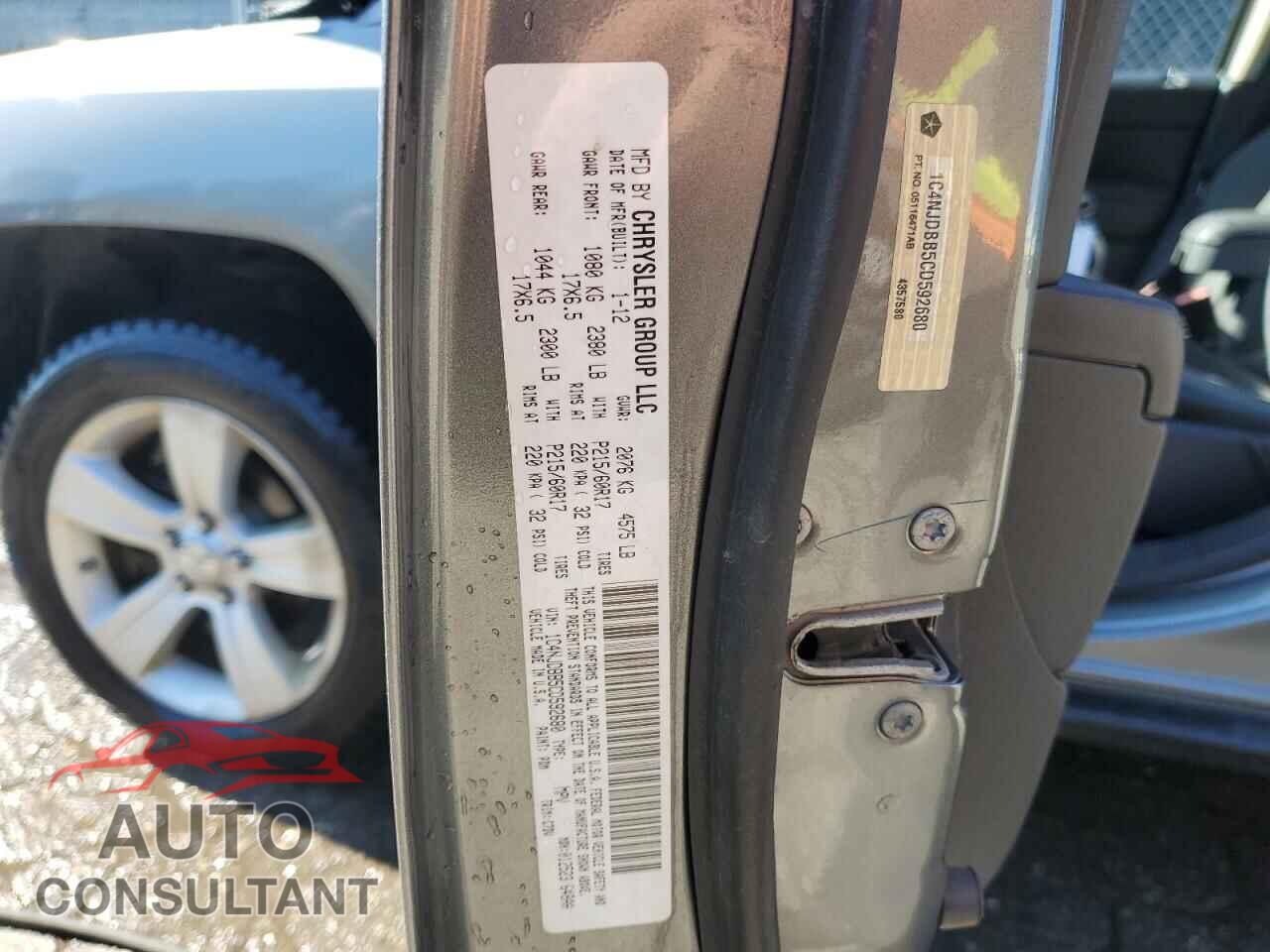 JEEP COMPASS 2012 - 1C4NJDBB5CD592680