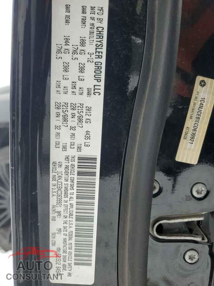 JEEP COMPASS 2012 - 1C4NJCEBXCD639921