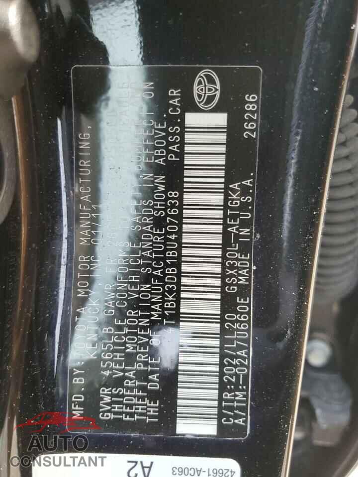 TOYOTA AVALON 2011 - 4T1BK3DB1BU407638