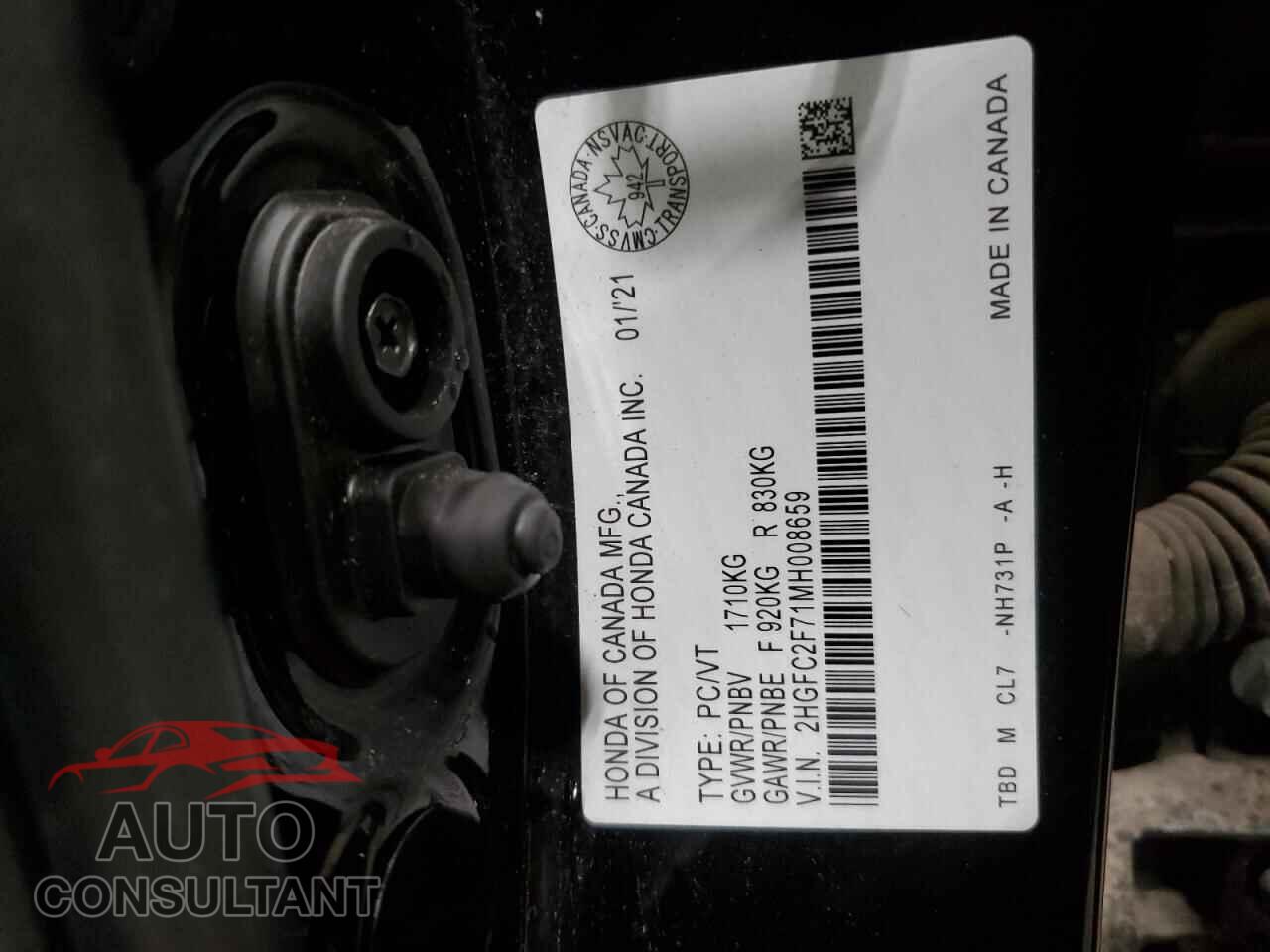 HONDA CIVIC 2021 - 2HGFC2F71MH008659