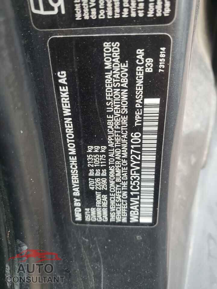 BMW X1 2015 - WBAVL1C53FVY27106