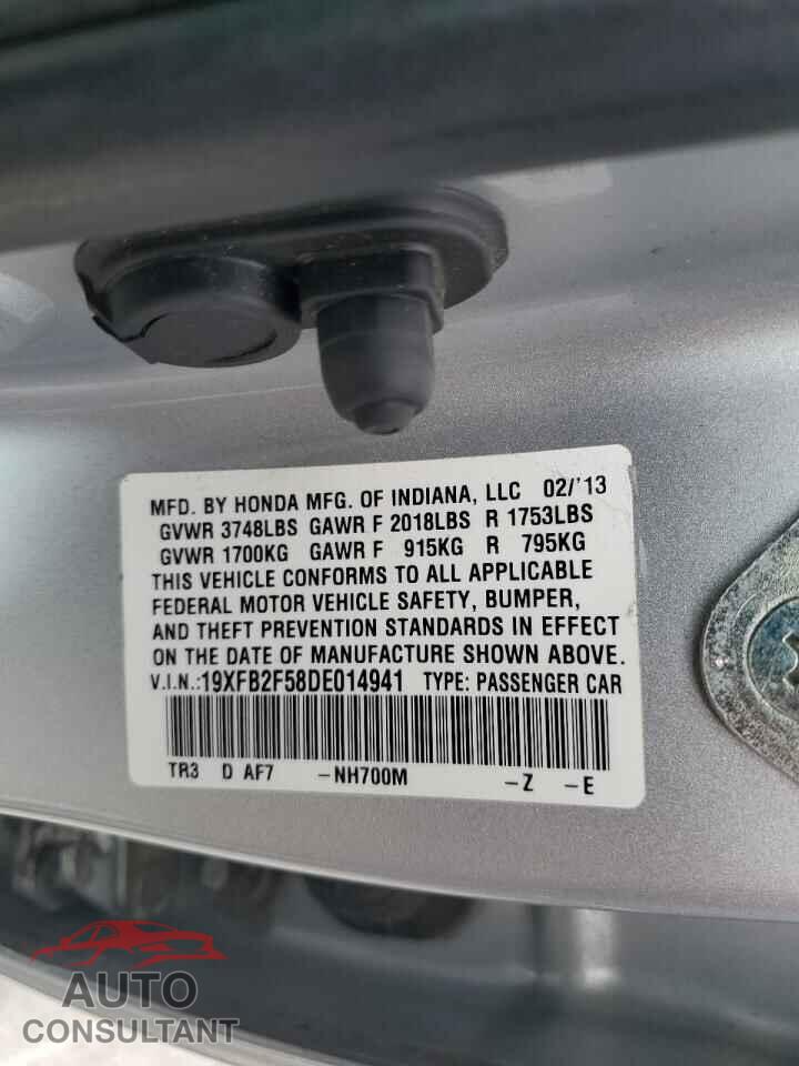 HONDA CIVIC 2013 - 19XFB2F58DE014941