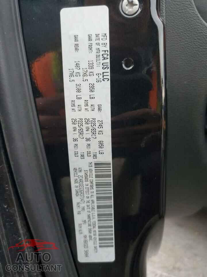 DODGE CARAVAN 2016 - 2C4RDGEG3GR371471