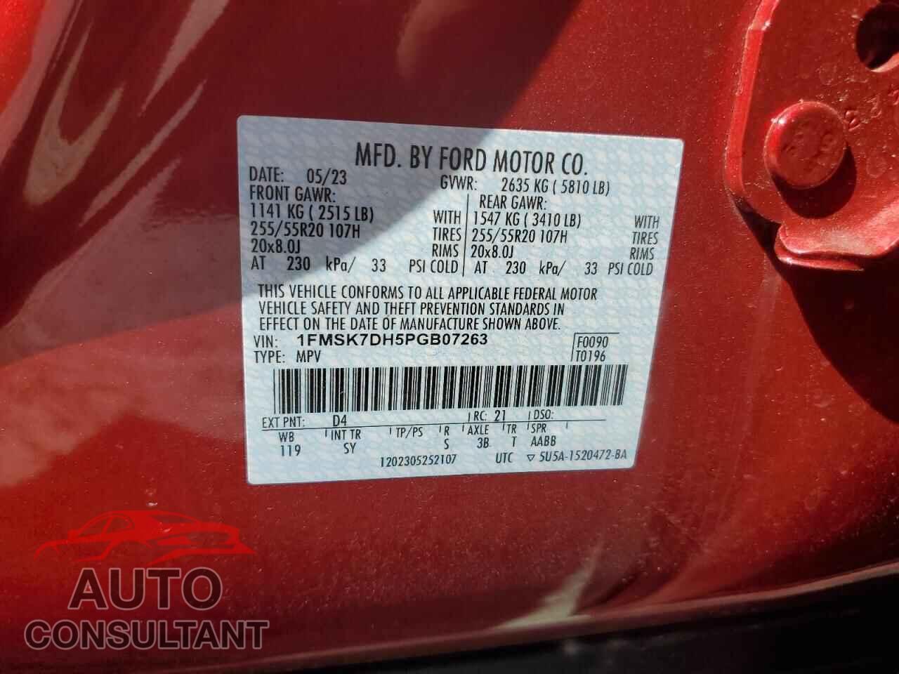FORD EXPLORER 2023 - 1FMSK7DH5PGB07263