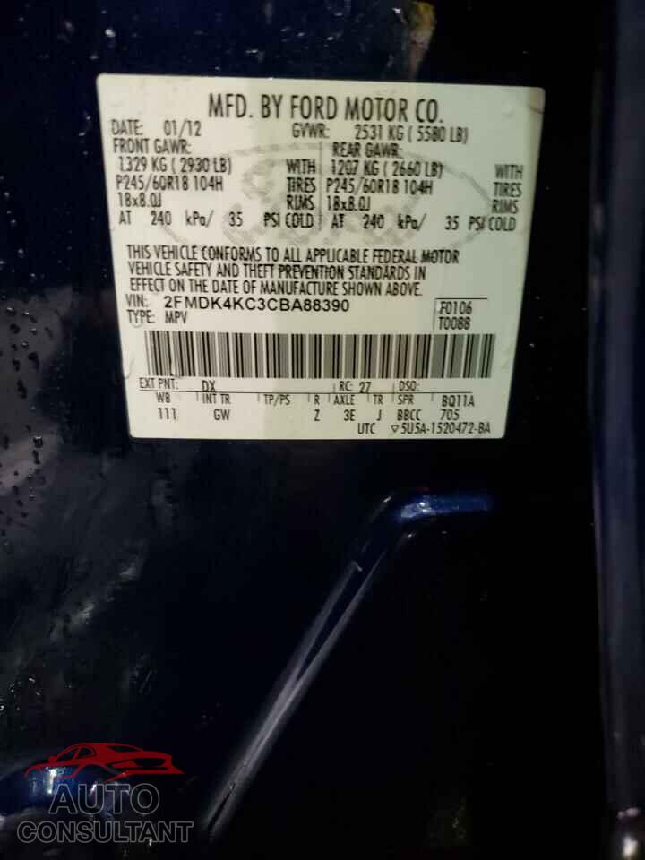 FORD EDGE 2012 - 2FMDK4KC3CBA88390