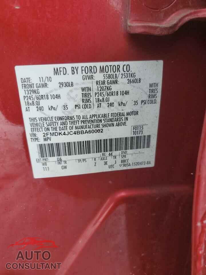 FORD EDGE 2011 - 2FMDK4JC4BBA60002