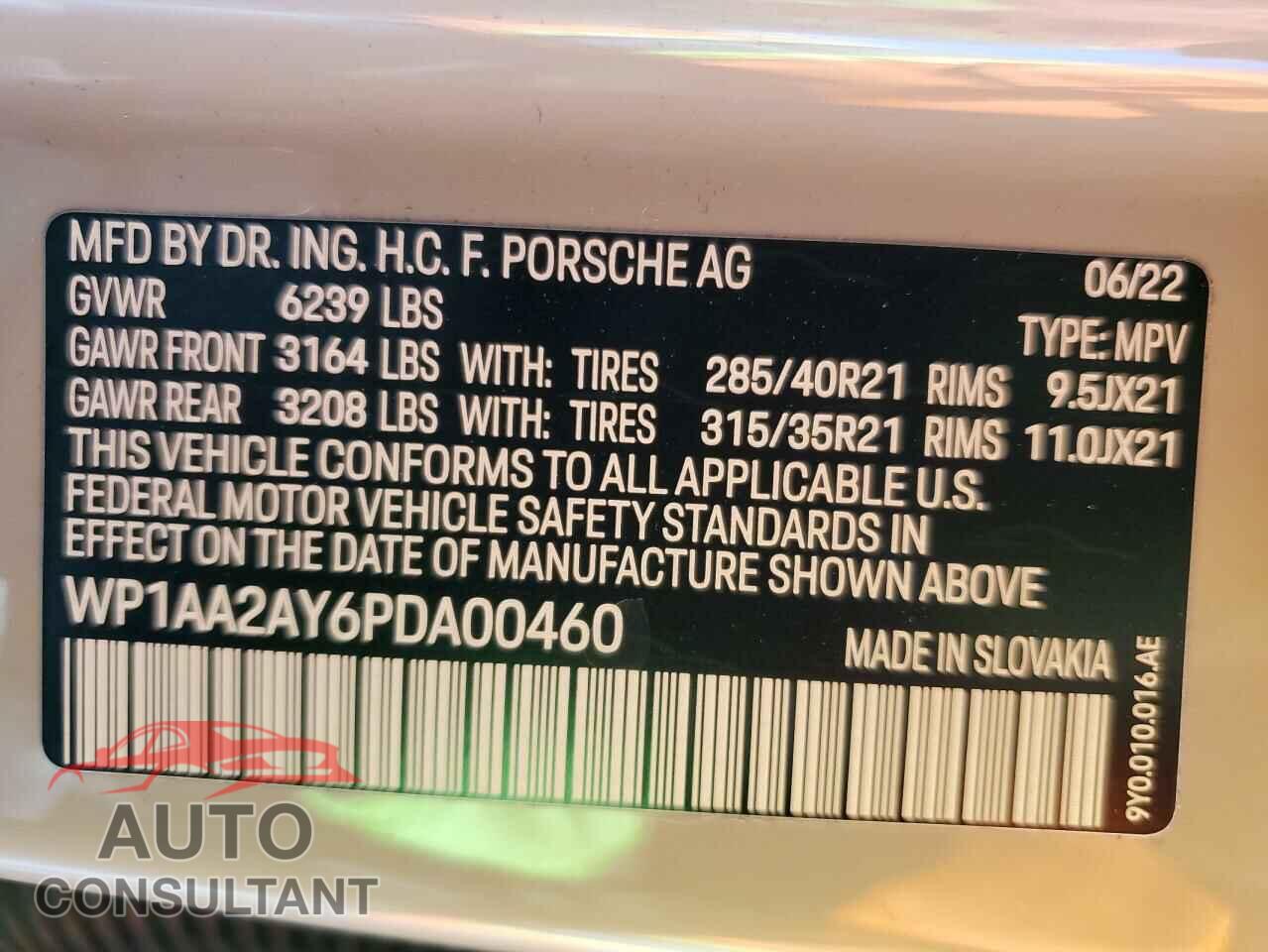 PORSCHE CAYENNE BA 2023 - WP1AA2AY6PDA00460