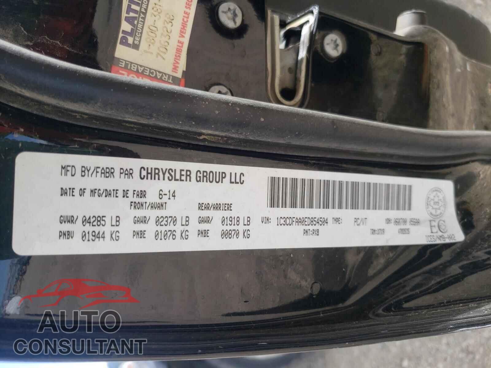 DODGE DART 2014 - 1C3CDFAA0ED854504