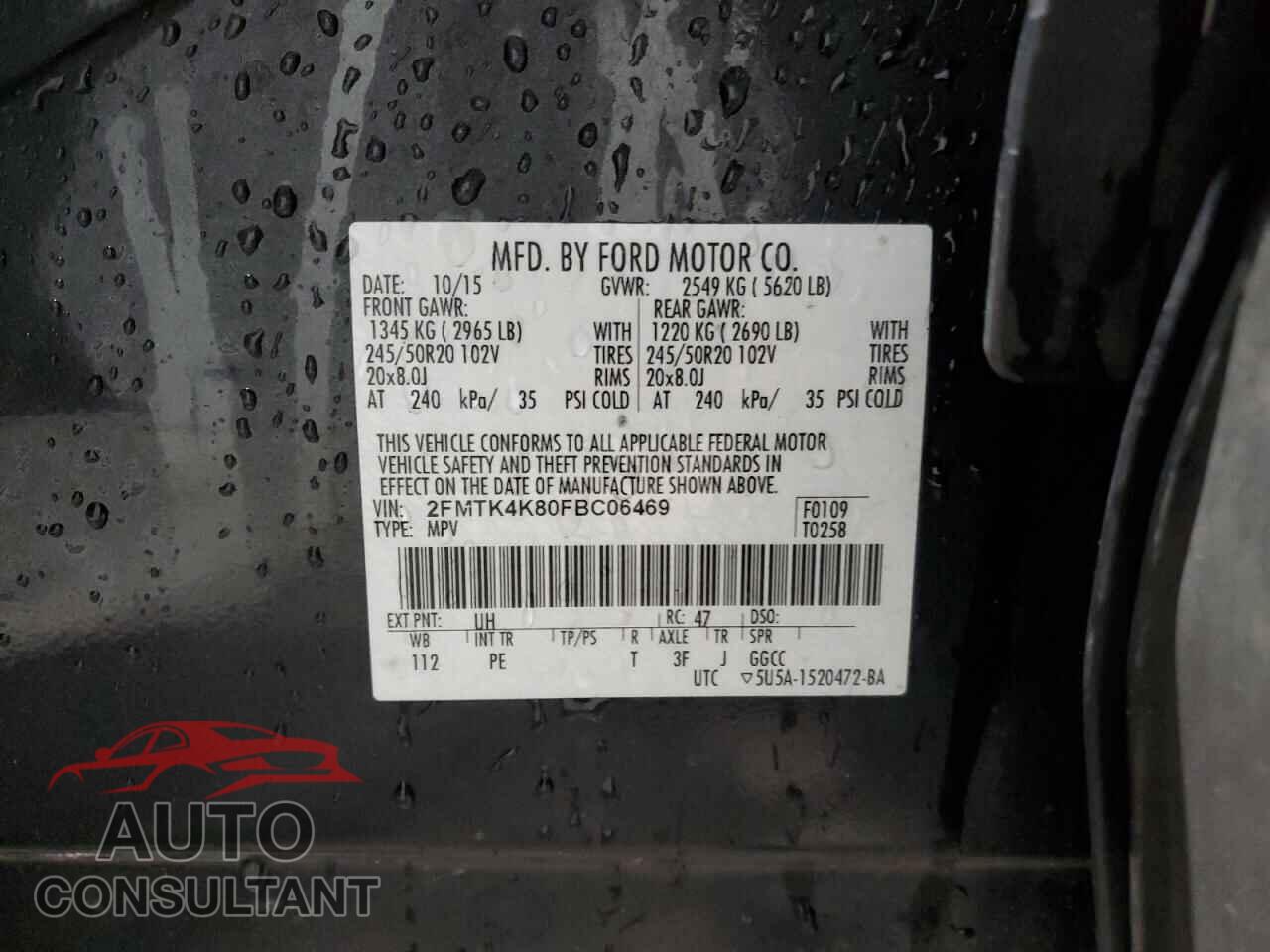 FORD EDGE 2015 - 2FMTK4K80FBC06469
