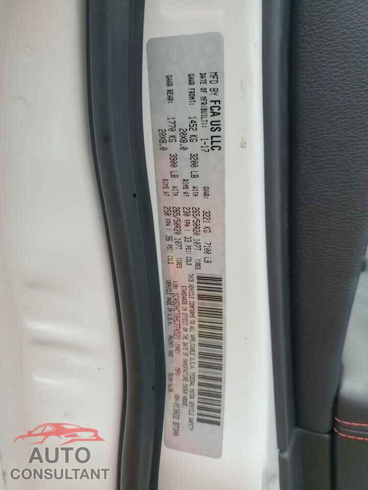 DODGE DURANGO 2017 - 1C4SDHCT0HC774521