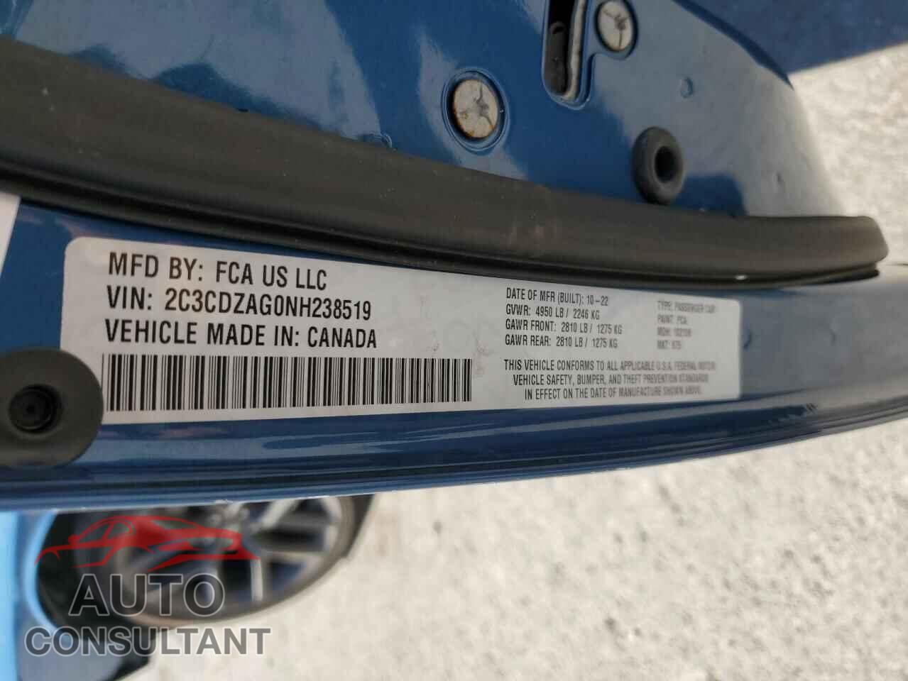 DODGE CHALLENGER 2022 - 2C3CDZAG0NH238519