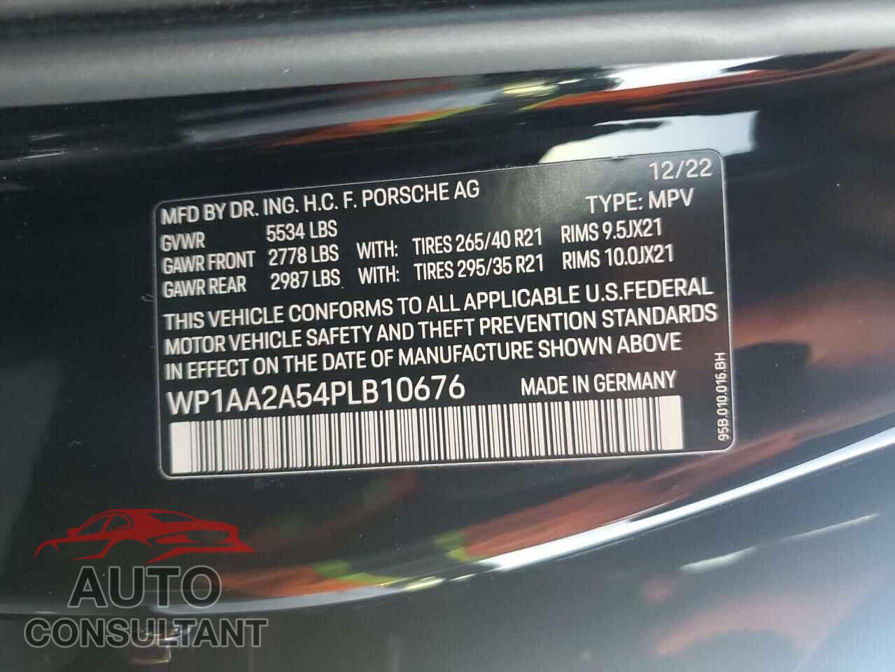 PORSCHE MACAN BASE 2023 - WP1AA2A54PLB10676