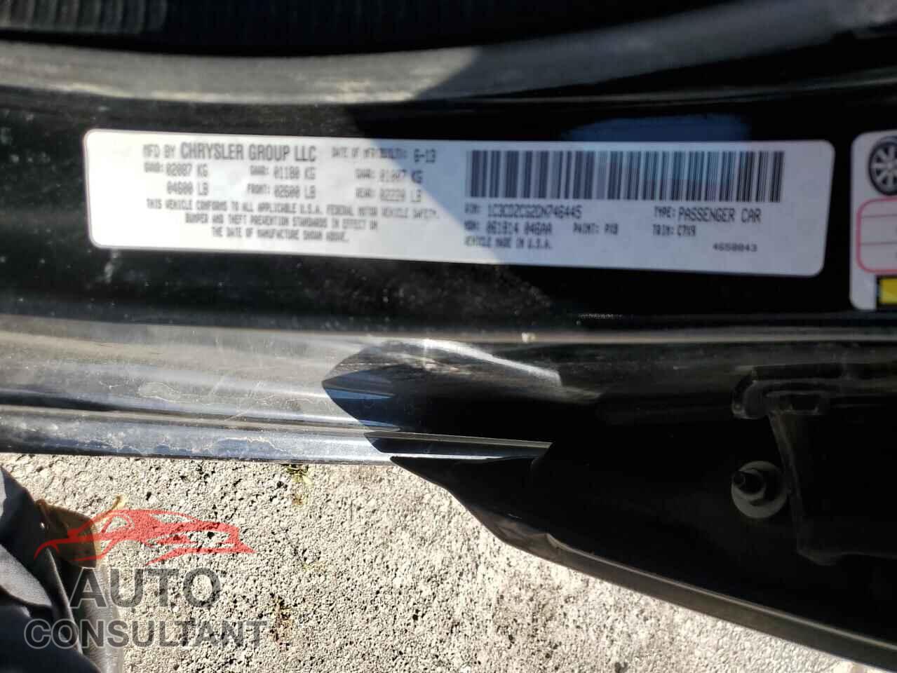 DODGE AVENGER 2013 - 1C3CDZCG2DN746445